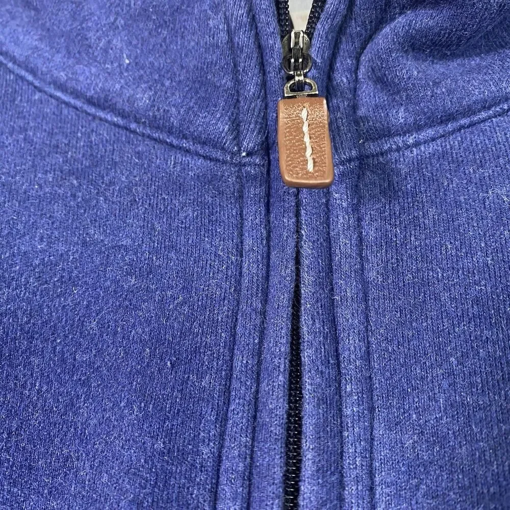 PETER MILLAR Pullover Men XL Blue Interlock 1/4 Zip Long Sleeve Sweater MF13K36